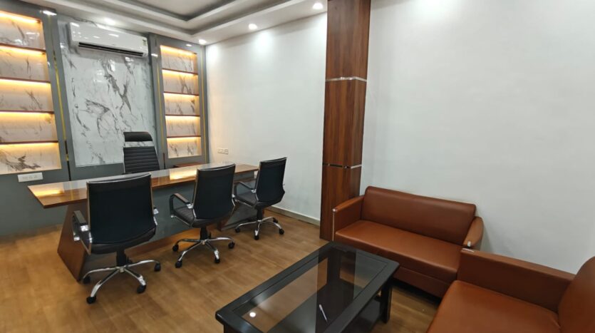 cabin with seating area in fully furnished office space for rent